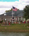 20'x3" satin flagpole. 5'x8' US flag.