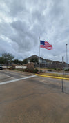 Tapered Aluminum Flagpole – 25' tall x 5" diameter with 5' x 8' U.S. nylon flag - FREIGHT INCLUDED