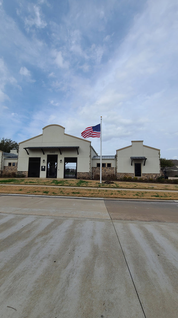 Tapered Aluminum Flagpole – 25' tall x 5" diameter with 5' x 8' U.S. nylon flag - FREIGHT INCLUDED