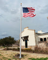 25'x6" satin flagpole internal winch. 5' x 8' flag.