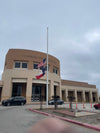 50'x10" satin pole, two 5'x8' flags