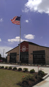 60'x10". Satin finish. Flying 12' x 18' U.S. flag.