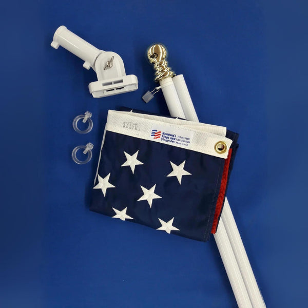 white Rotopole House Flagpole Kit