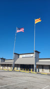 60'x10" satin poles. 6'x10' flags.