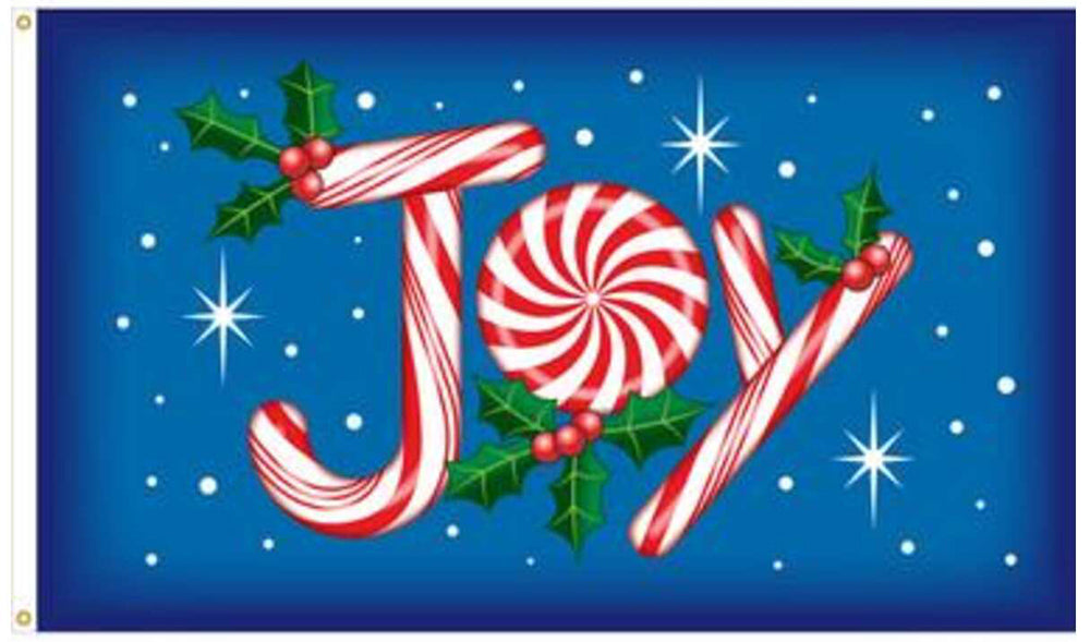 Joy Peppermint Holiday Flag