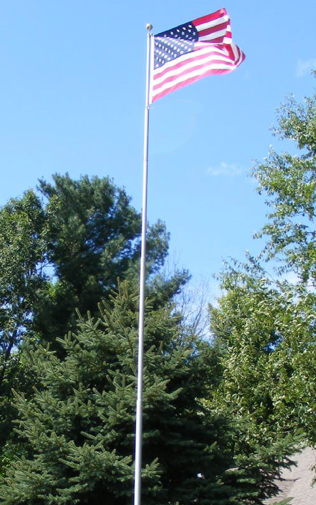 One-Piece Tapered Aluminum Commercial Flagpole – 30' x 6'' x .156