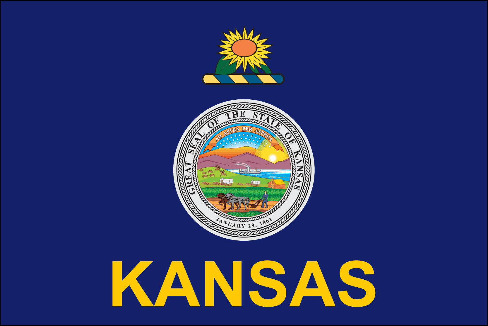 kansas state flag, flag of kansas