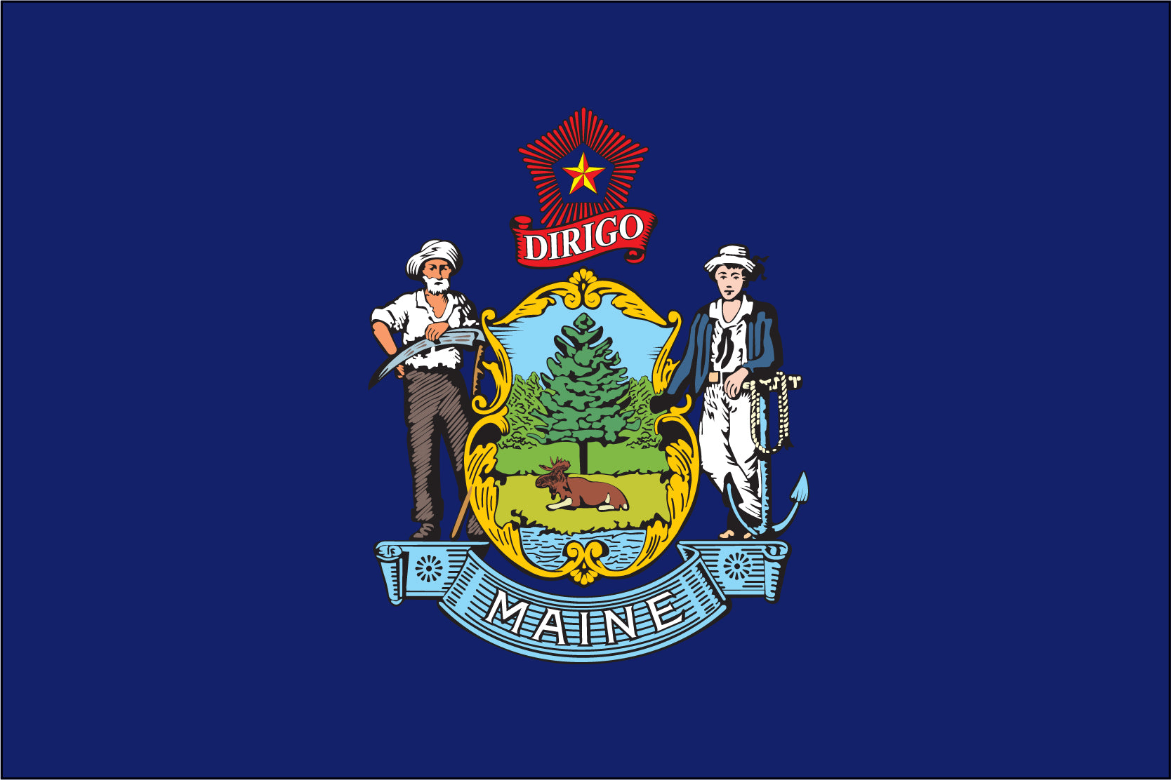 maine state flag, flag of maine