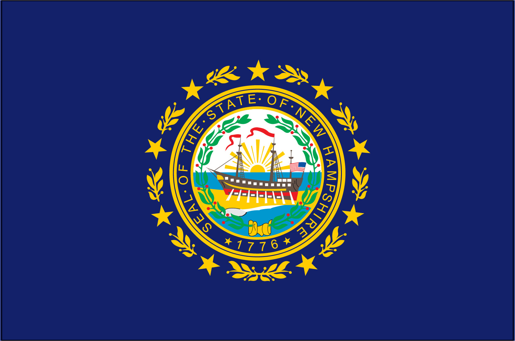 new hampshire flag, flag of new hampshire