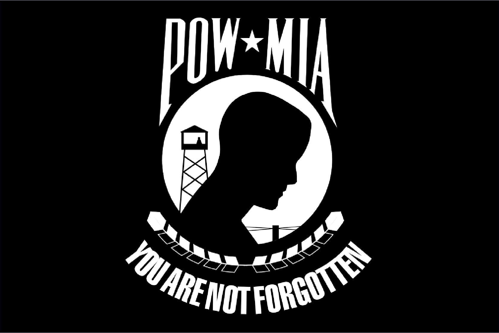 POW-MIA Miniature Rayon Flag 4