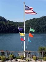 white nautical flagpole